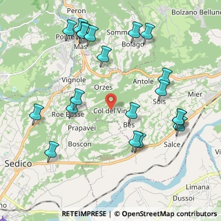 Mappa Via Col del Vin, 32100 Belluno BL, Italia (2.362)