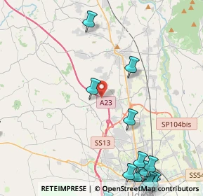 Mappa A23 Palmanova - Udine - Tarvisio, 33010 Pagnacco UD, Italia (6.86889)