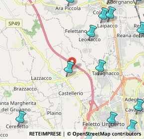 Mappa Via Salita Pertoldi, 33010 Pagnacco UD, Italia (3.33643)