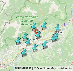 Mappa Localita' Seghe De Villa, 32036 Sedico BL, Italia (6.57882)