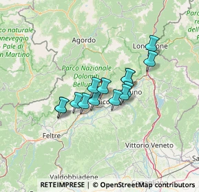 Mappa Localita' Seghe De Villa, 32036 Sedico BL, Italia (9.19429)