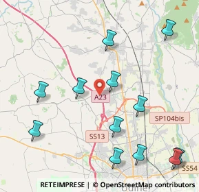 Mappa A23 Autostrada Palmanova-Tarvisio, 33010 Tavagnacco UD, Italia (4.8725)