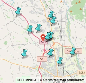 Mappa A23 Autostrada Palmanova-Tarvisio, 33010 Tavagnacco UD, Italia (3.07231)