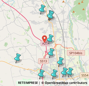 Mappa A23 Autostrada Palmanova-Tarvisio, 33010 Tavagnacco UD, Italia (4.89636)