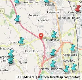 Mappa A23 Autostrada Palmanova-Tarvisio, 33010 Tavagnacco UD, Italia (3.3855)