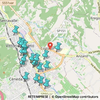 Mappa Via Dalmazia, 31029 Vittorio Veneto TV, Italia (1.1885)