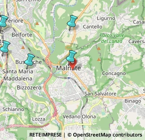 Mappa Via Giosuè Carducci, 21046 Malnate VA, Italia (3.79545)