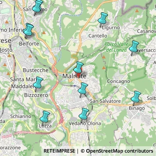 Mappa Via Leonardo da Vinci, 21046 Malnate VA, Italia (2.86417)