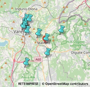 Mappa Via Giosuè Carducci, 21046 Malnate VA, Italia (3.68385)