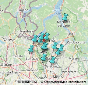 Mappa 22038 Tavernerio CO, Italia (9.74214)