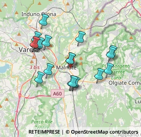 Mappa Via Vittorio Alfieri, 21046 Malnate VA, Italia (3.32778)