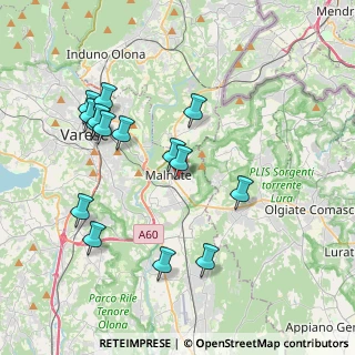 Mappa Via Vittorio Alfieri, 21046 Malnate VA, Italia (3.90533)