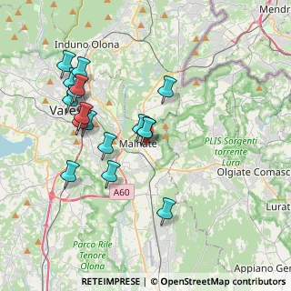 Mappa Via Vittorio Alfieri, 21046 Malnate VA, Italia (3.73118)