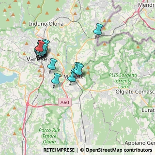 Mappa Via Vittorio Alfieri, 21046 Malnate VA, Italia (3.7555)