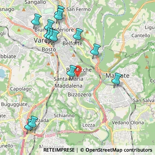 Mappa Via Ottorino Rossi, 21100 Varese VA, Italia (2.61385)