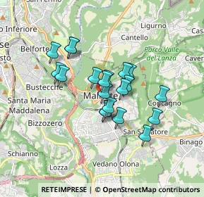 Mappa Piazza XXV Aprile, 21046 Malnate VA, Italia (1.2535)