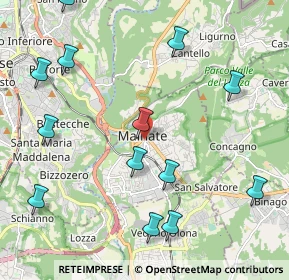 Mappa Piazza XXV Aprile, 21046 Malnate VA, Italia (2.51615)