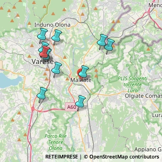 Mappa Piazza XXV Aprile, 21046 Malnate VA, Italia (3.95167)