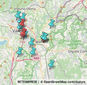 Mappa Via Galileo Ferraris, 21046 Malnate VA, Italia (3.61647)