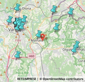 Mappa Via della Brascela, 21046 Malnate VA, Italia (5.20722)