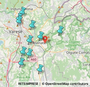 Mappa Via della Brascela, 21046 Malnate VA, Italia (4.30727)