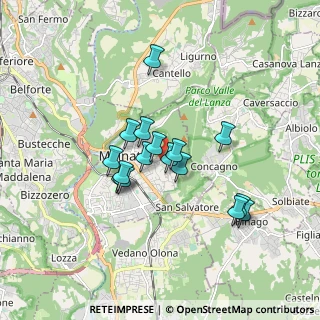 Mappa Via della Brascela, 21046 Malnate VA, Italia (1.36625)