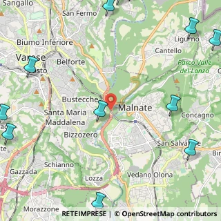 Mappa SS 712 Tangenziale Est di Varese, 21046 Malnate VA, Italia (3.67538)