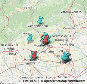 Mappa Via Brigata Reggio, 31044 Montebelluna TV, Italia (12.3395)