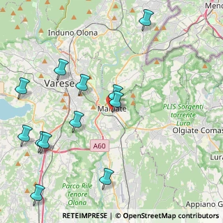 Mappa Via Achille Grandi, 21046 Malnate VA, Italia (5.04833)