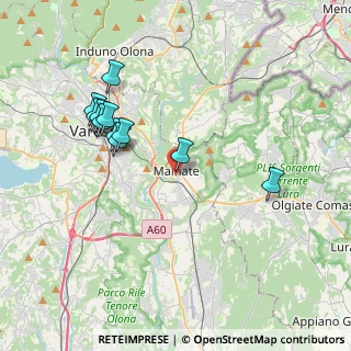 Mappa Via Achille Grandi, 21046 Malnate VA, Italia (3.75818)