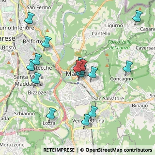 Mappa Via Achille Grandi, 21046 Malnate VA, Italia (1.9175)