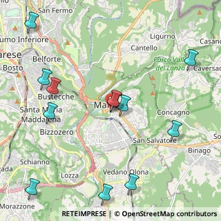 Mappa Via Achille Grandi, 21046 Malnate VA, Italia (2.5275)