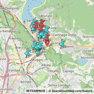 Mappa Via Annibale Cressoni, 22100 Como CO, Italia (1.36105)