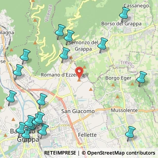 Mappa Via Castello, 36060 Romano D'ezzelino VI, Italia (3.33611)