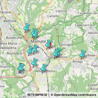 Mappa Via P. Lazzari, 21046 Malnate VA, Italia (1.94615)