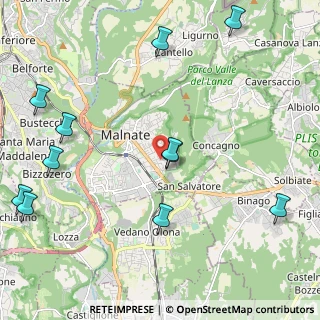 Mappa Via P. Lazzari, 21046 Malnate VA, Italia (2.72727)