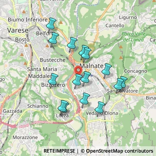 Mappa Via General Cadorna, 21046 Malnate VA, Italia (1.73333)