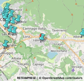 Mappa Via per Montorfano, 22030 Lipomo CO, Italia (3.38882)