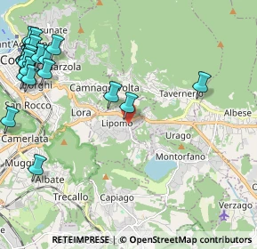 Mappa Via per Montorfano, 22030 Lipomo CO, Italia (3.034)