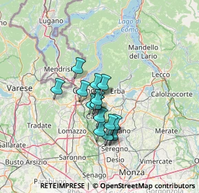 Mappa Via Urago, 22038 Tavernerio CO, Italia (9.52438)