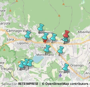 Mappa Via Urago, 22038 Tavernerio CO, Italia (1.73308)