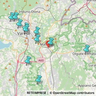 Mappa Via Spalato, 21046 Malnate VA, Italia (5.09818)