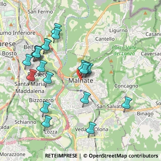 Mappa Via D. Alighieri, 21046 Malnate VA, Italia (2.093)