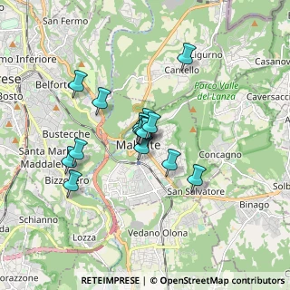 Mappa Via G. Marconi, 21046 Malnate VA, Italia (1.258)