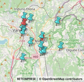 Mappa Via G. Marconi, 21046 Malnate VA, Italia (3.494)