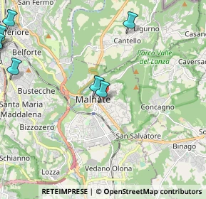 Mappa Via V. Alfieri, 21046 Malnate VA, Italia (4.0615)