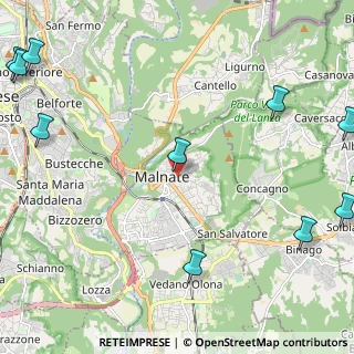 Mappa Vicolo Ronchi, 21046 Malnate VA, Italia (3.52727)