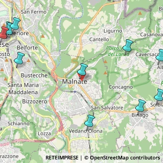 Mappa Via V. Alfieri, 21046 Malnate VA, Italia (3.6225)
