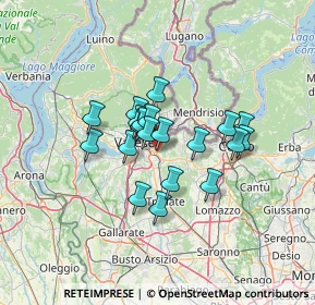 Mappa Via V. Alfieri, 21046 Malnate VA, Italia (9.4115)