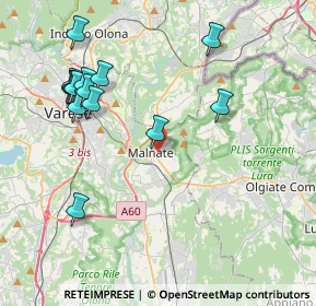 Mappa Vicolo Ronchi, 21046 Malnate VA, Italia (4.42357)